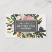 Vintage rustikale Blumentafel Visitenkarte (Vorderseite)