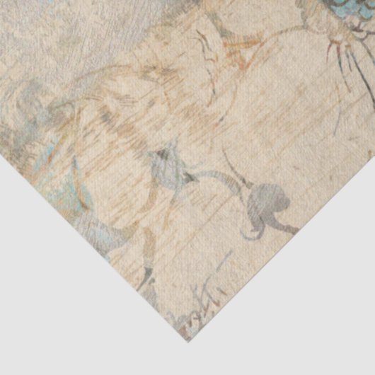 Vintage rustikale Blumentextur Seidenpapier (Ausschnitt)