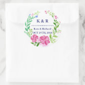 Vintage Rustikale Blumenzeremonie Runder Aufkleber (Tasche)