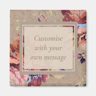 Vintage Rustikale Blumige Benutzerdefinierte Text Magnet