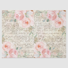 Vintage rustikale Blush-Rose Alte Buchstabentreue  Seidenpapier