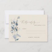 Vintage Rustikale Blütenhochzeit Minimalistisch RSVP Karte (Vorderseite)
