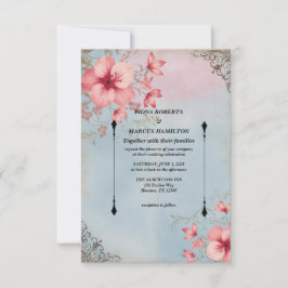 Vintage Rustikale Blütenkarte und elegante RSVP-Ka RSVP Karte