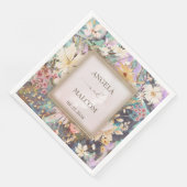 Vintage Rustikale Boho Floral Wedding Serviette (Ecke)