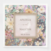 Vintage Rustikale Boho Floral Wedding Serviette (Vorderseite)