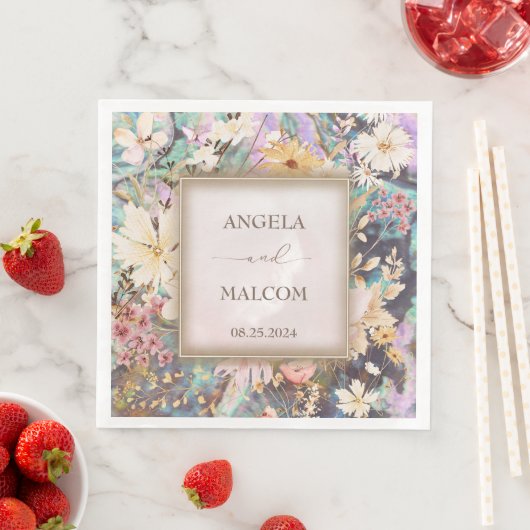 Vintage Rustikale Boho Floral Wedding Serviette (Beispiel)