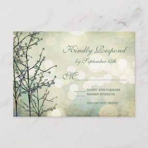 Vintage Rustikale Bokeh-Blüten Hochzeitskarten RSVP Karte
