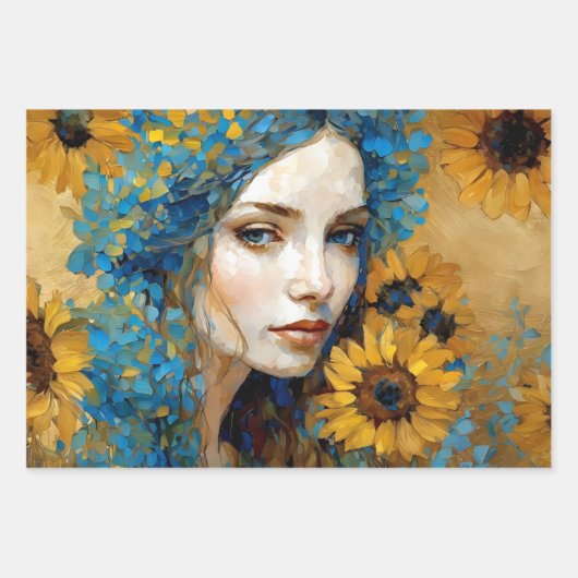 Vintage rustikale botanische Dekoupage Geschenkpapier Set (Vorderseite 3)