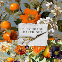 Vintage rustikale botanische Dekoupage