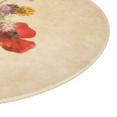 Vintage Rustikale Bouquet Rote Poppies Wilde Blume Schneidebrett (Ecke)