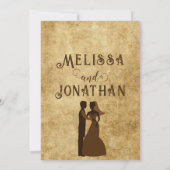 Vintage rustikale braune Hochzeit Danke Karte (Rückseite)