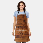 Vintage rustikale braune verbrannte Holz-Monogramm Schürze (Getragen)