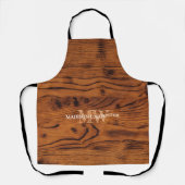Vintage rustikale braune verbrannte Holz-Monogramm Schürze (Vorderseite)