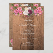 Vintage Rustikale Brautdusche Einladung (Vorne/Hinten)