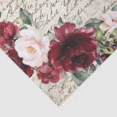 Vintage rustikale Burgund Rose Alte Buchstabendeko Seidenpapier (Detail)