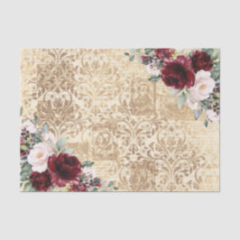 Vintage rustikale Burgund Rose Alte Buchstabendeko Seidenpapier