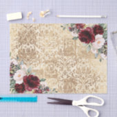 Vintage rustikale Burgund Rose Alte Buchstabendeko Seidenpapier (Handwerk)