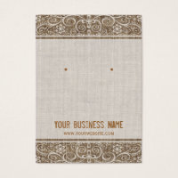 Vintage Rustikale Burlap Lace Earring Cards
