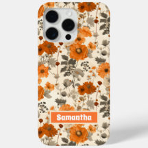 Vintage rustikale Burnt Orange Fall Blume Muster