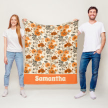 Vintage rustikale Burnt Orange Fall Blume Muster