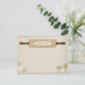 Vintage Rustikale Button-Rezept-Karte Postkarte (Stehend Vorderseite)