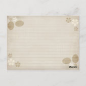 Vintage Rustikale Button-Rezept-Karte Postkarte (Rückseite)