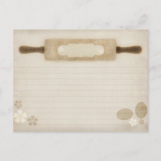 Vintage Rustikale Button-Rezept-Karte Postkarte (Vorderseite)