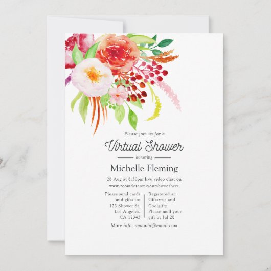 Vintage Rustikale Charm Virtual Dusche Einladung (Vorderseite)