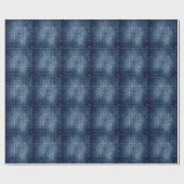 Vintage rustikale Deep Blue Denim Geschenk Geschenkpapier (Flach)