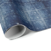 Vintage rustikale Deep Blue Denim Geschenk Geschenkpapier (Rolleneckpunkt)