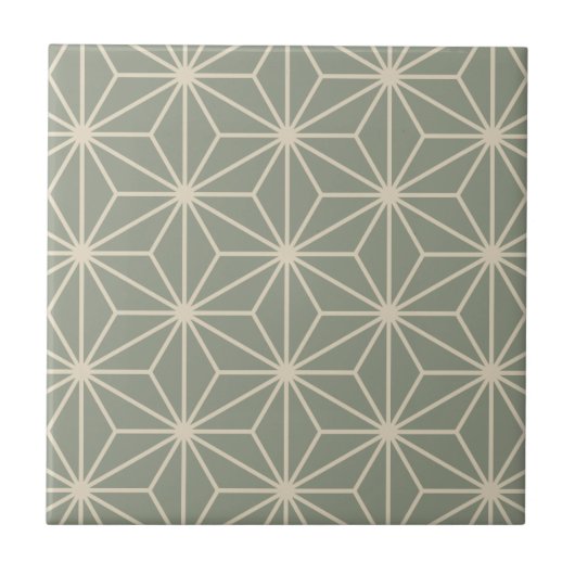 Vintage rustikale, düstergrüne Keramik Fliese (Vorderseite)