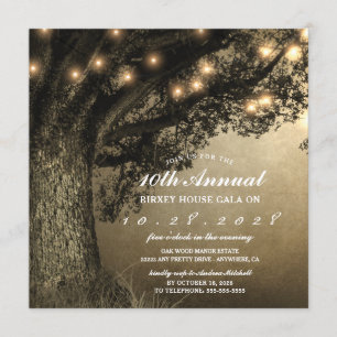 Vintage Rustikale Eichenbäume Einladung