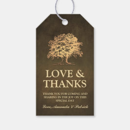Vintage Rustikale Eichenbaumhochzeit Vielen Dank Geschenkanhänger