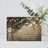 Vintage Rustikale Eichenbaumkarten Hochzeitskarte RSVP Karte (Stehend Vorderseite)