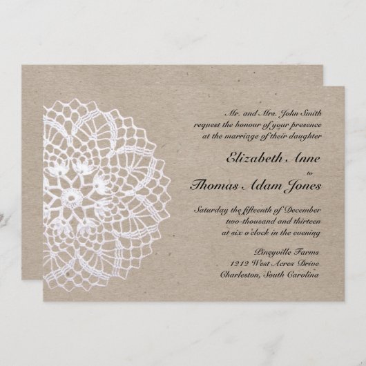 Vintage Rustikale Einladung zur Hochzeit (Vorne/Hinten)