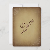 Vintage rustikale Einladungen für Hochzeiten an ru (Rückseite)