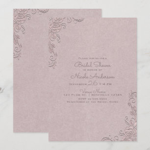 Vintage rustikale elegante Rosen-Ecken-Hochzeitsdu Einladung