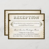 Vintage rustikale Empfang-Karten - Tickets Begleitkarte (Vorne/Hinten)