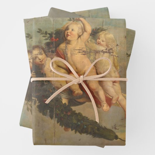 Vintage Rustikale Engel-Engel Geschenkpapier Set (Beispiel)