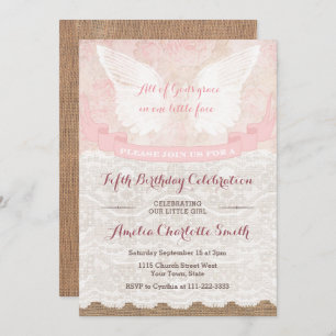 Vintage Rustikale Engel Geburtstagsparty / jedes A Einladung