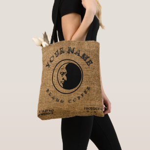 Vintage rustikale falsche Jute-Kaffeesack-Vorlage Tasche