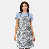 Vintage rustikale Farm Französisch-Schwarz & Weiß Schürze (Getragen)