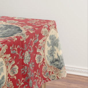 Vintage rustikale Farm French Toile Blumenelemente Tischdecke