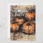 Vintage rustikale Farmhouse-Kürbis-Halloween-Party Einladung (Vorderseite)