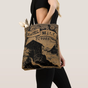 Vintage-Rustikale-Faux-Jute-Kaffeesack-Vorlage 2 Tasche