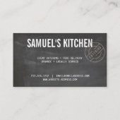 Vintage Rustikale, fett gestempelte Logo-Chalkboar Visitenkarte (Rückseite)