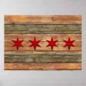 Vintage Rustikale Flagge Chicagos Poster (Vorne)