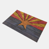 Vintage rustikale Flagge von Arizona Fußmatte (Schrägansicht)