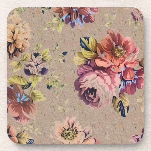 Vintage Rustikale Flora Getränkeuntersetzer (Vorderseite)