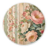 Vintage Rustikale Flora Keramikknauf (Vorderseite)